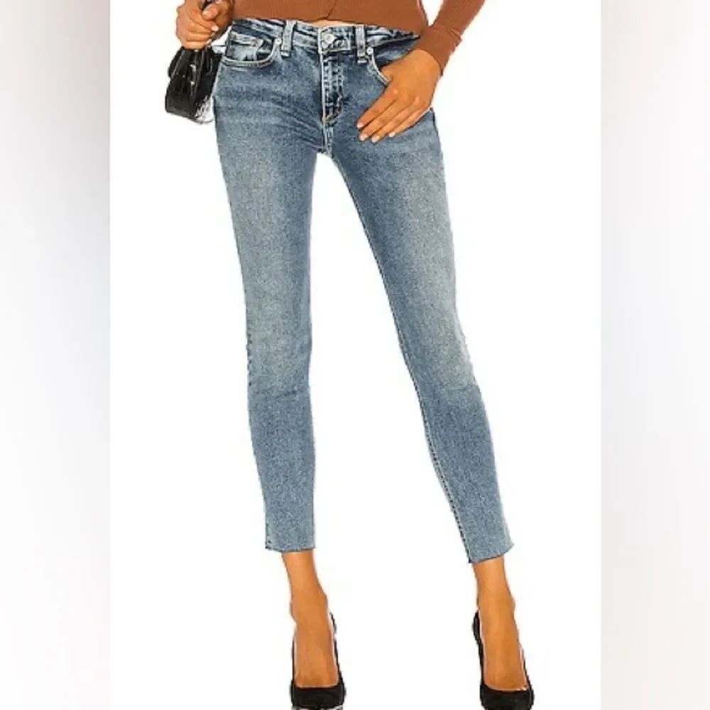 Rag & Bone | Revolve Cate Mid Rise Ankle Skinny Raw Hem in Morgan | 29